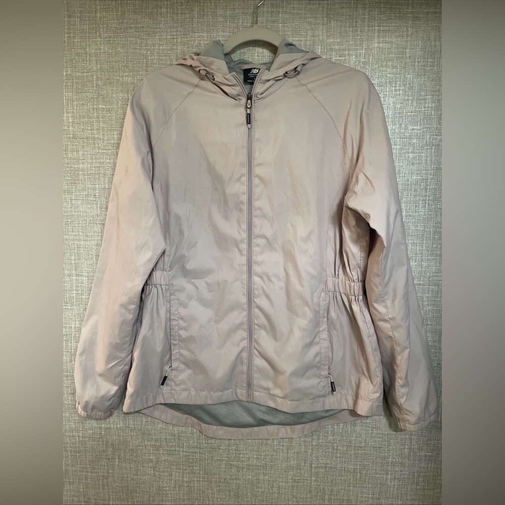 New Balance Women's Pale Pink Hooded Windbreaker Jacket